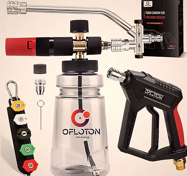 Pressure Washer Foam Gun & Dual Connector Accessory, Short Power Washer Gun &...