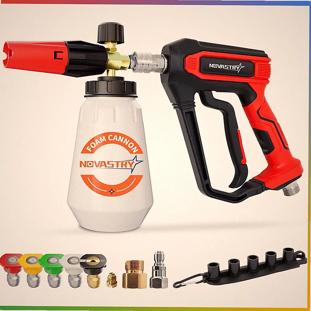Pressure Washer Foam Gun Kit Car Wash 1L 5 Nozzles 1000-4000 PSI Detailing