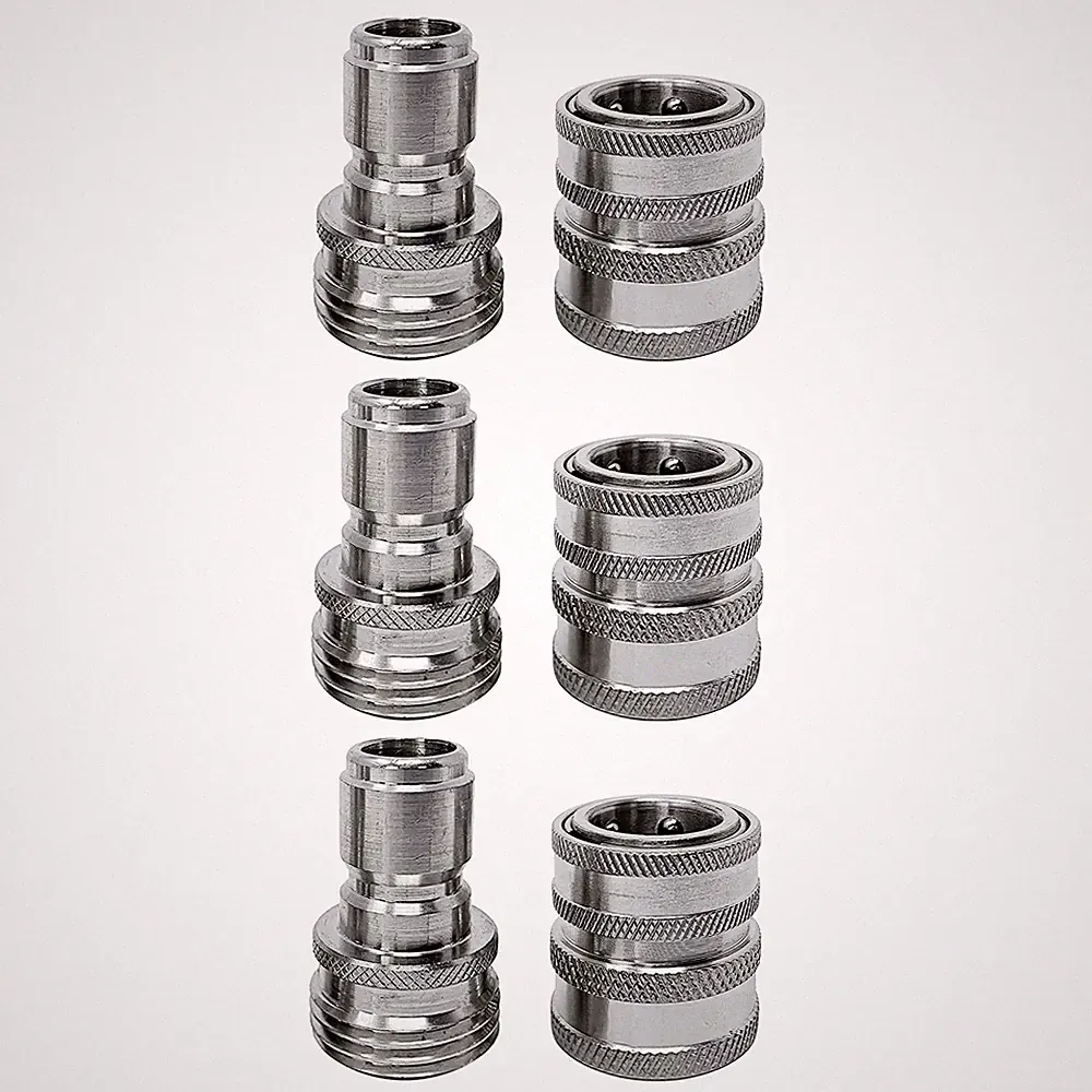 Pressure Washer Garden Hose Adapter Set 6 Piece 3x3 Black MTM Hydro