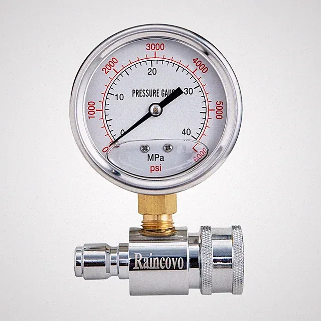 Pressure Washer Gauge, 6000 PSI, 3/8 Inch Quick Connect, Pressure Gauge for P...
