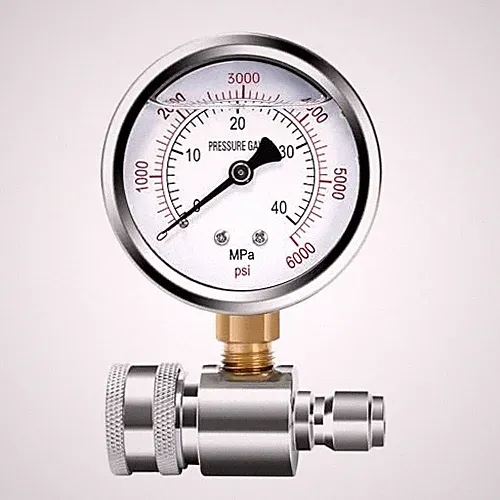 Pressure Washer Gauge with 3/8 Inch Quick Connect, Heavy-Duty Pressure Gauge for