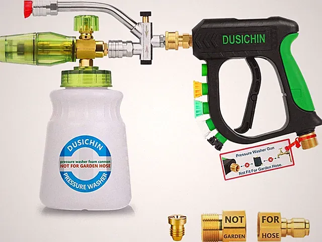 Pressure Washer Gun 1/4" Quick Connect for Snow Foam Cannon Car Wash 5 Nozzles