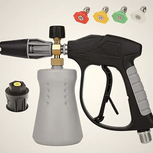 Pressure Washer Gun 1L Foam Cannon Bottle 4 Nozzle Adapter For Karcher K2-K7