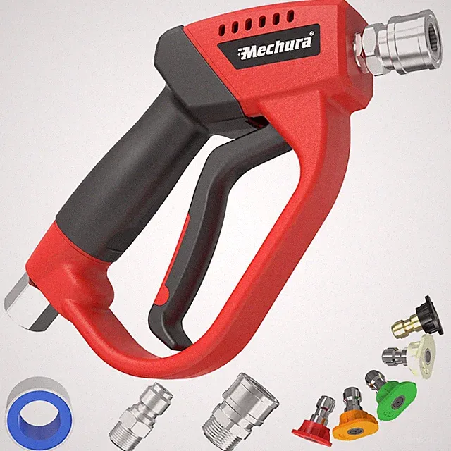 Pressure Washer Gun 360 Swivel 5000 PSI 1/4 Inch Quick Connect 5 Nozzle Tips