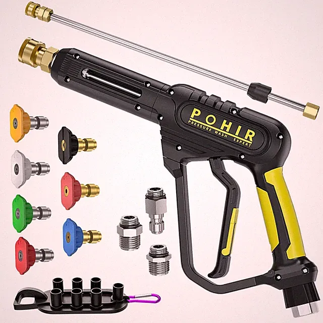 Pressure Washer Gun 3600 Psi With 3/8'' Swivel Quick Connect Extension Wand M22