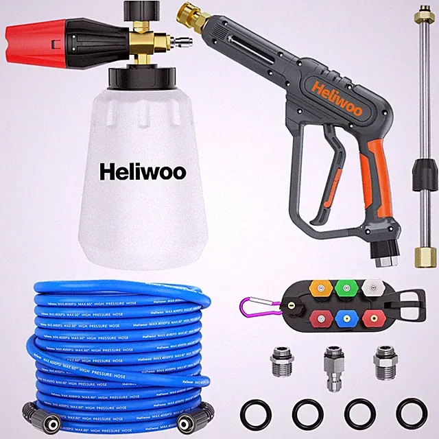 Pressure Washer Gun 3600PSI with Foam Cannon 50FT Power Washer Hose