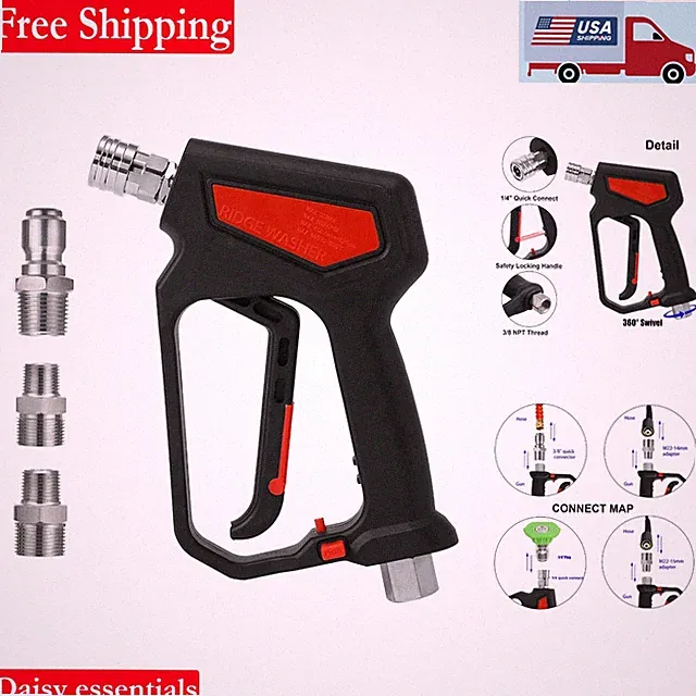 Pressure Washer Gun 5000 PSI 12 GPM High Pressure Spray with Quick Connects