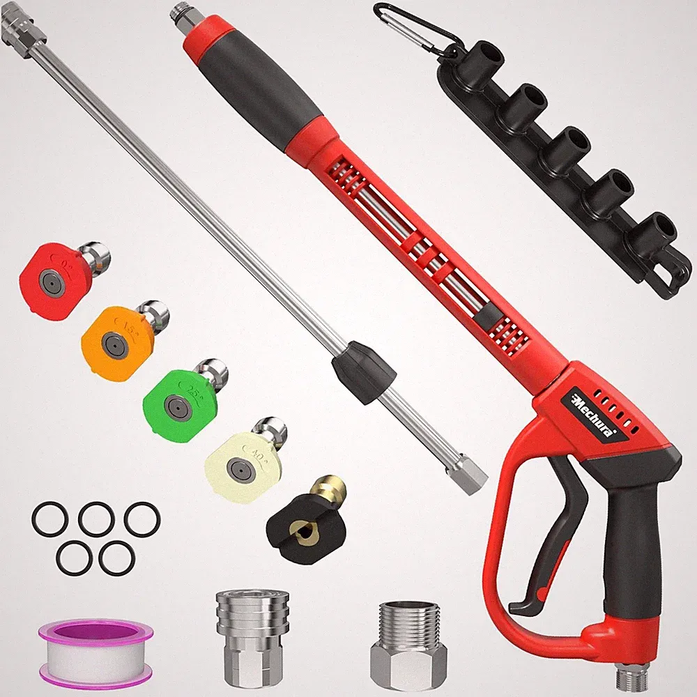 Pressure Washer Gun 5000PSI with Extension Wands, 40 Inch Pressure Washer Acc...