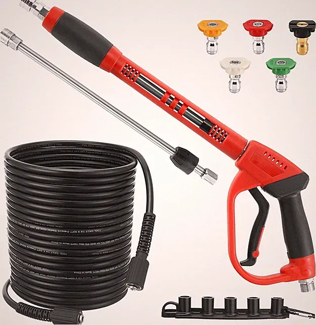 Pressure Washer Gun & 50FT Hose Kit w/ 5 Nozzle Tips, 3600PSI