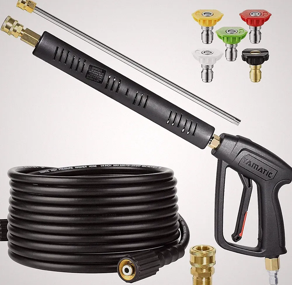 Pressure Washer Gun and 25 FT Hose with Extension Wand 3/8"&M22-14
