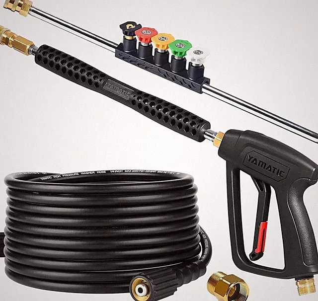 Pressure Washer Gun and 25FT Hose M22-14Mm & M22-15Mm with Wand