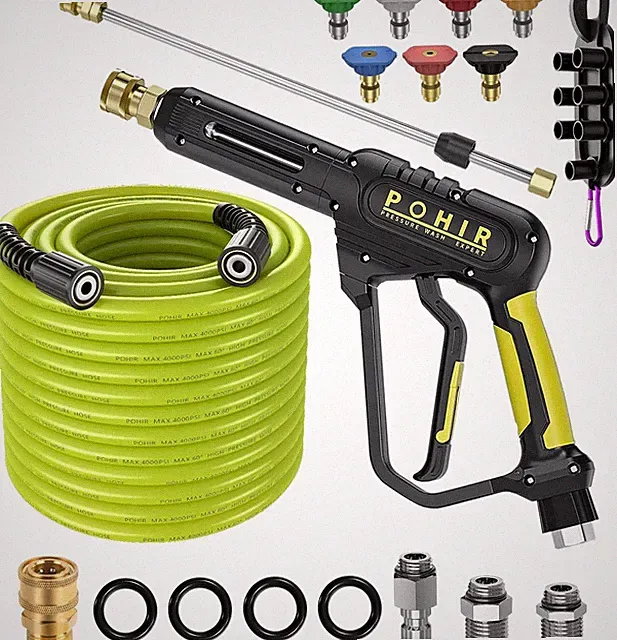 Pressure Washer Gun and Hose 3600 PSI, Pressure Washer Hose 50ft and Gun, 3/8...