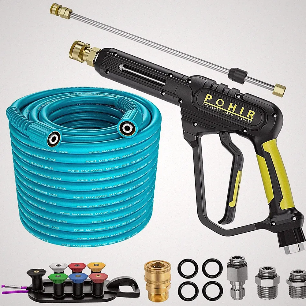 Pressure Washer Gun and Hose 50ft Kit with 15’’ Extend Wand