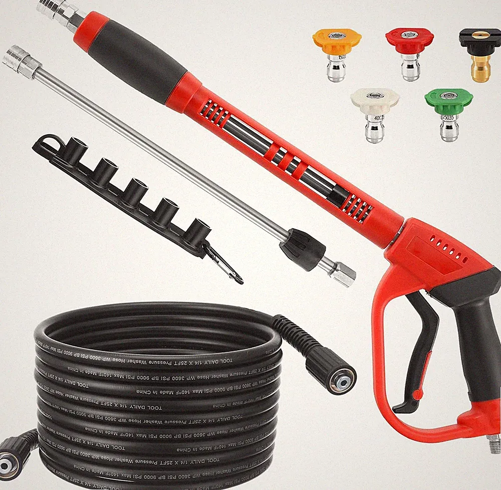Pressure Washer Gun and Hose Kit, 25 FT Power Washer Hose and Replacement Wand E