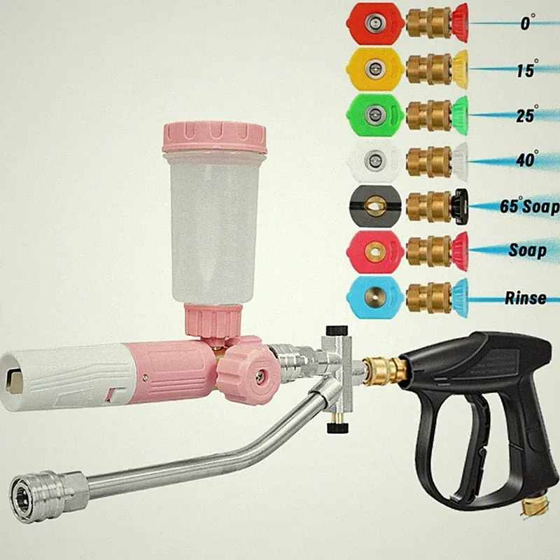 Pressure Washer Gun Car Foam Cannon with Dual-Connector Double Tip Attachment US