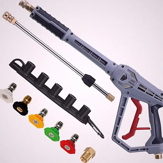 Pressure Washer Gun Extension Wand M22 Fitting 5 Nozzle Tips Holder 40in