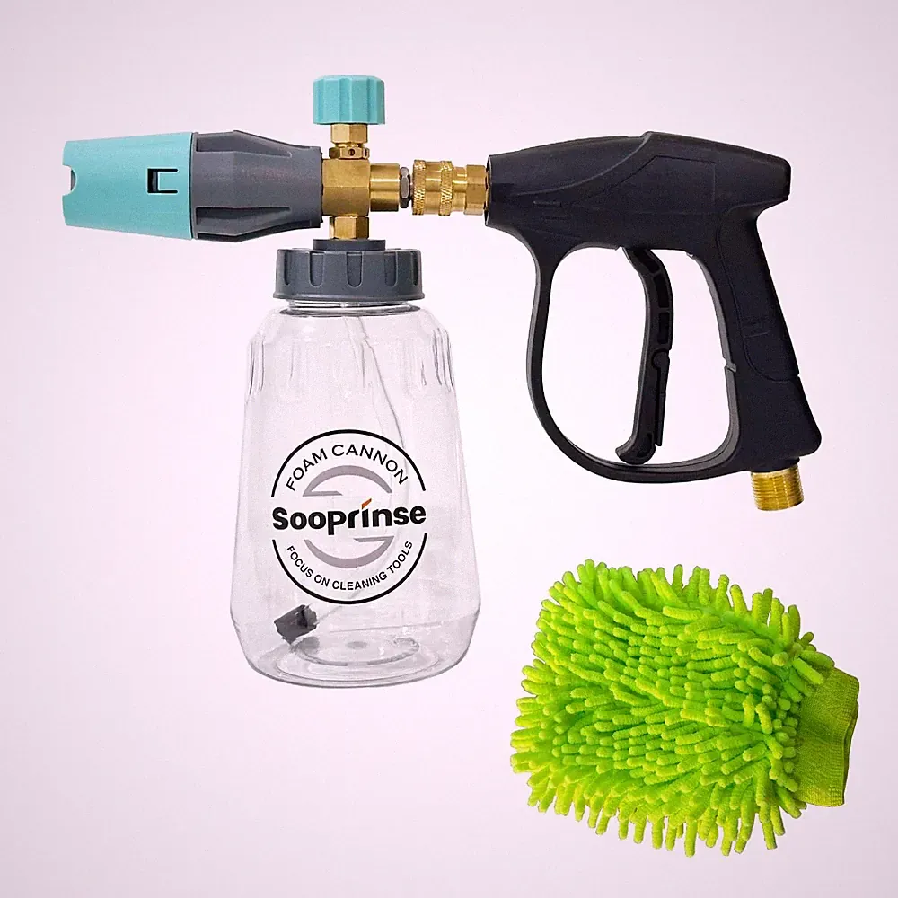 Pressure Washer Gun & Foam Cannon Kit, 3000 PSI, 1/4" Quick Connect, Black