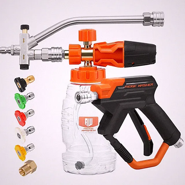 Pressure Washer Gun Foam Cannon with Dual Connector Accessory, Double Tip Att...