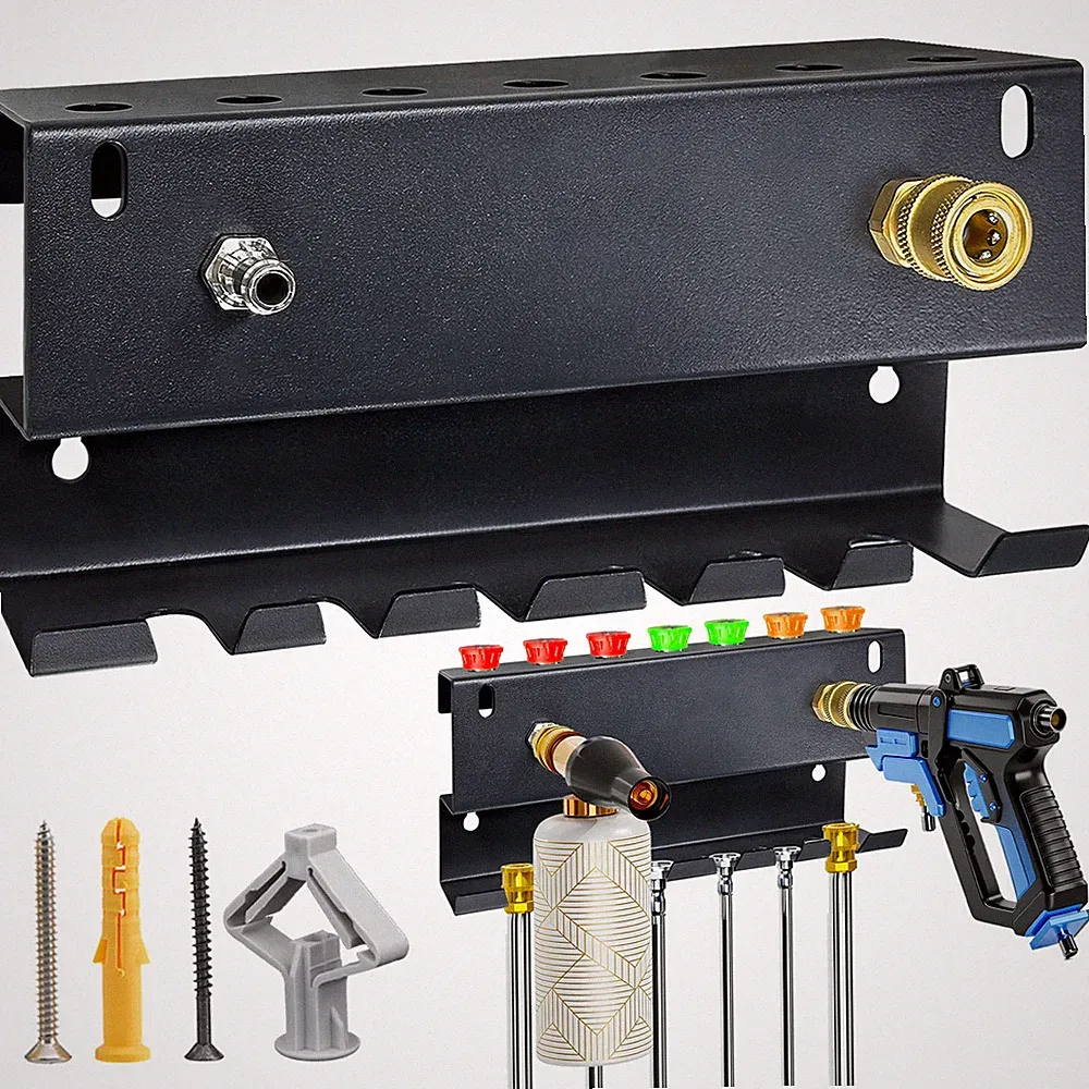 ⭐Pressure Washer Gun Holder Wall Mount Foam Cannon Holder Organizer Black