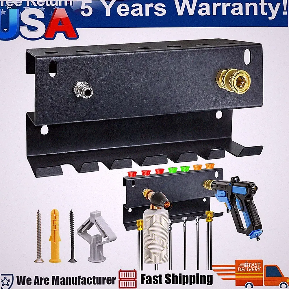 Pressure Washer Gun Holder Wall Mount Foam Cannon Holder Organizer Black NEW