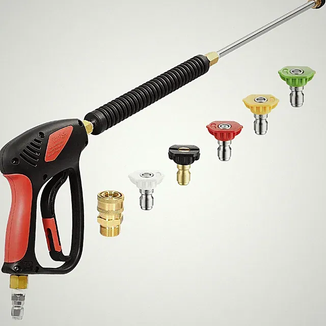 Pressure Washer Gun, Hot Water Compatible Adjustable Power Washer Gun and Ext