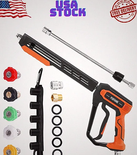 Pressure Washer Gun Kit 4000psi Power Washer Handle Gun With Replacement Wand Ex