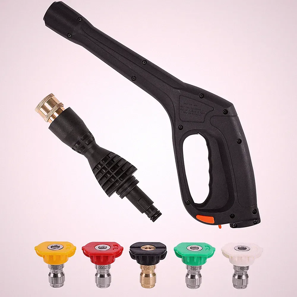 Pressure Washer Gun Kit, Power with Three Piece Set, Black+Gold