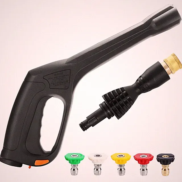 Pressure Washer Gun Kit with 5 Nozzles & Adapter – Locking Hose & Safety Trig...
