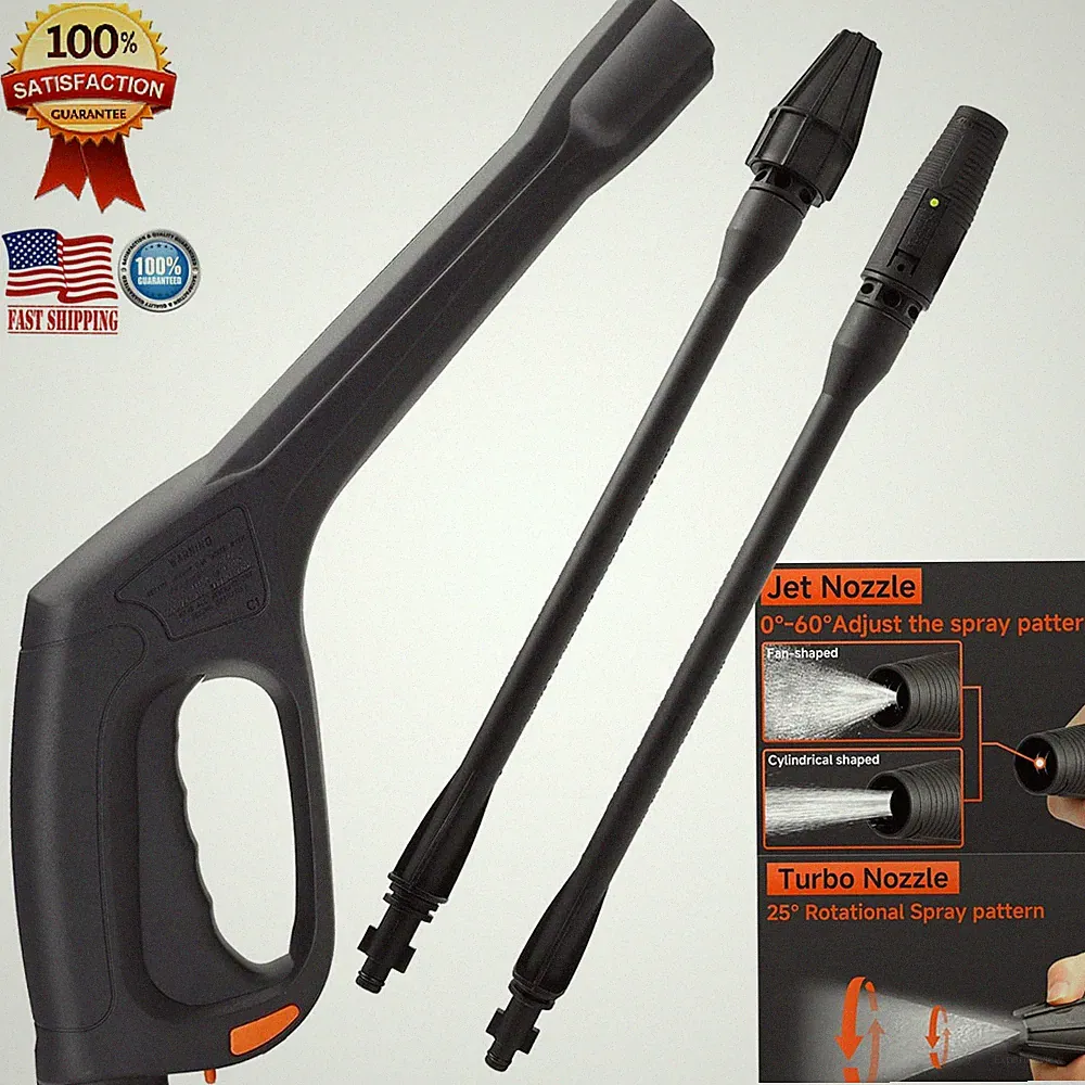 Pressure Washer Gun, Replacement Pressure Washer Wand with Jet and Turbo Nozzle