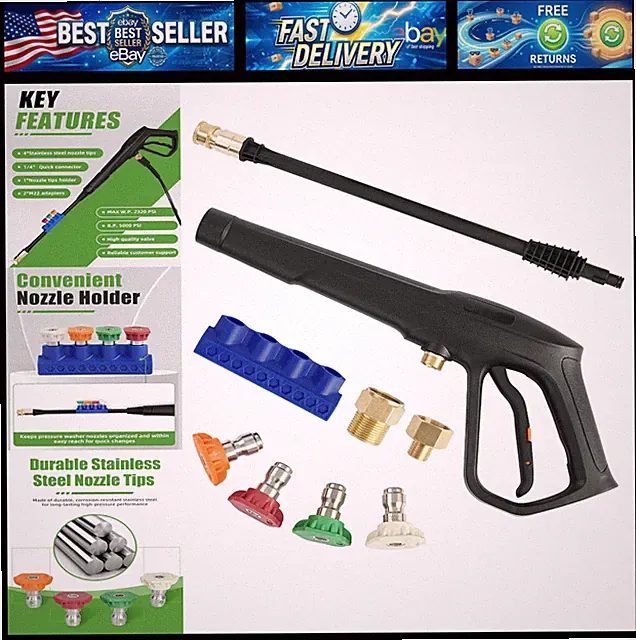 Pressure Washer Gun Set, Max W.P. 2320PSI, B.P. 5000PSI, Replacement for Ryobi P