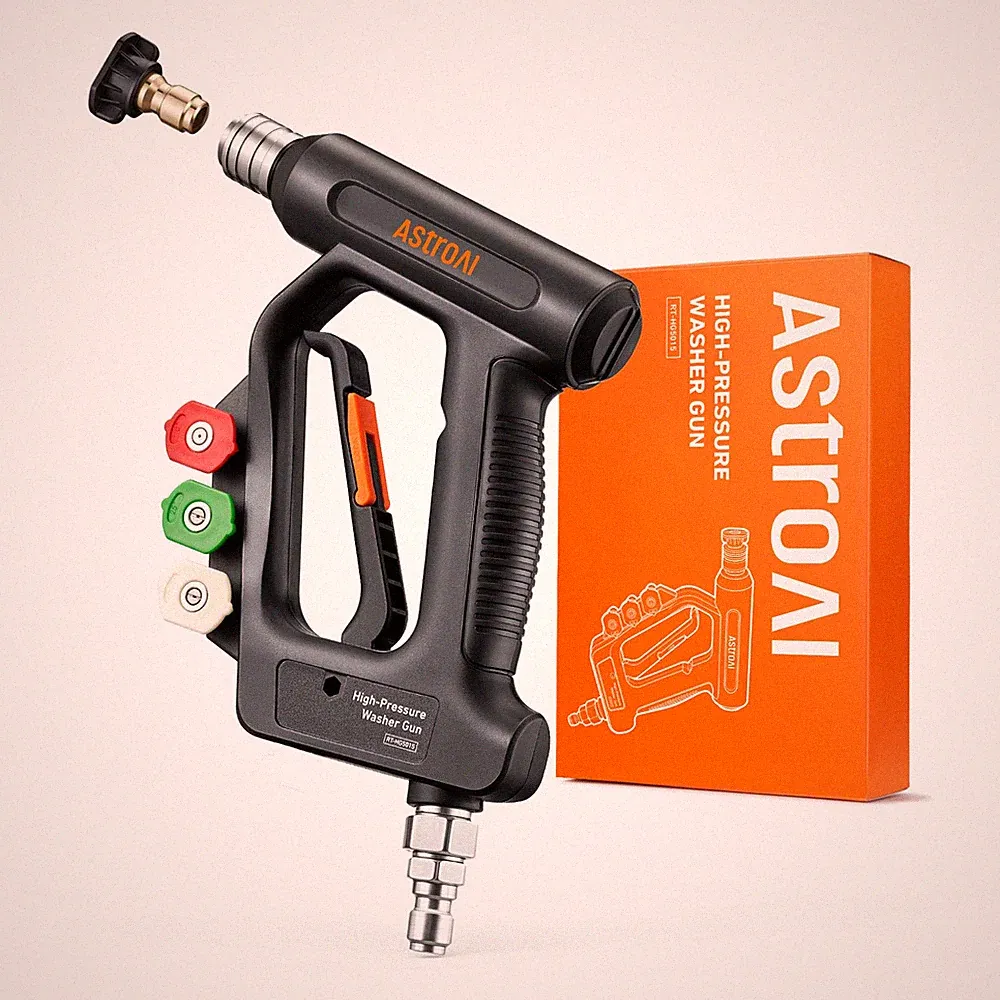 Pressure Washer Gun Short 4060 PSI 3/8 Quick Connect Swivel AstroAI