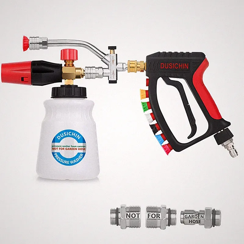 Pressure Washer Gun Swivel Joint 4000 Psi Snow Foam Cannon Dual-Ended