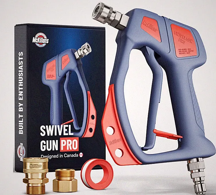 Pressure Washer Gun Swivel Pro 3/8" Plug 1/4" QC McKillans