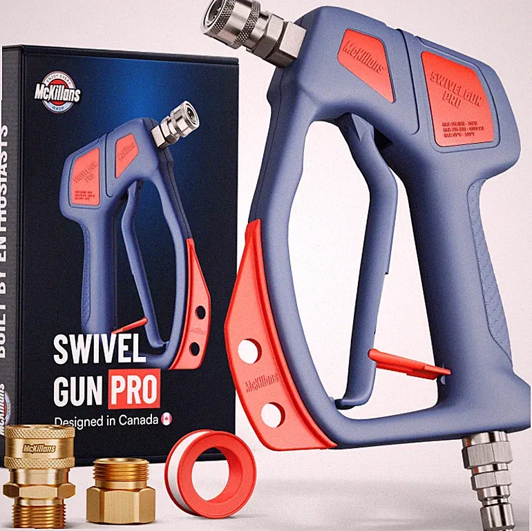 Pressure Washer Gun Swivel Pro 3/8" Plug 1/4" QC McKillans