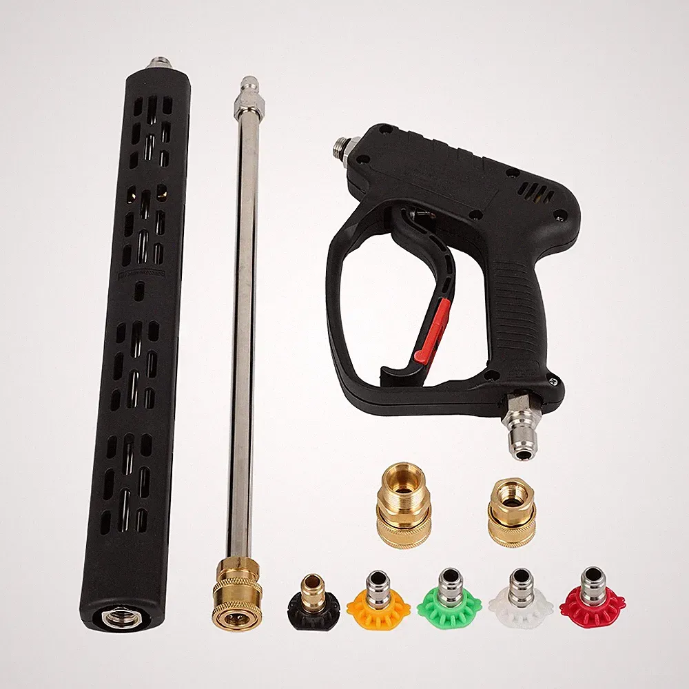 Pressure Washer Gun w/Extension Wands Swivel Quick Connect M22-14mm 3/8" 4500psi