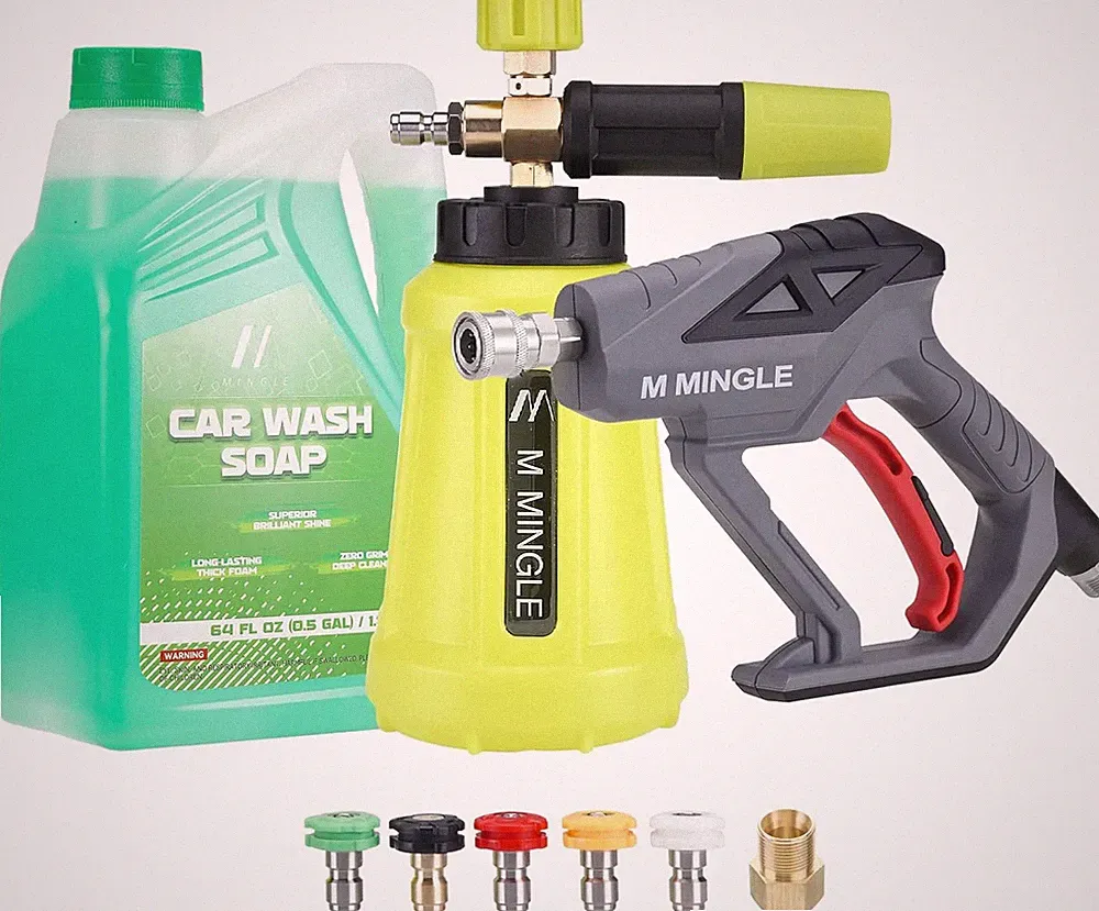 Pressure Washer Gun with Foam Cannon, 64 Fl Oz Car Wash Soap | 5 Power