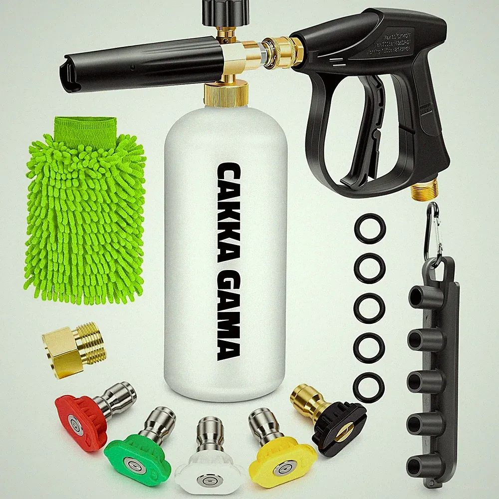 Pressure Washer Gun with Foam Cannon, Industrial Car Wash Foam Gun Kit 1/4 Qu...