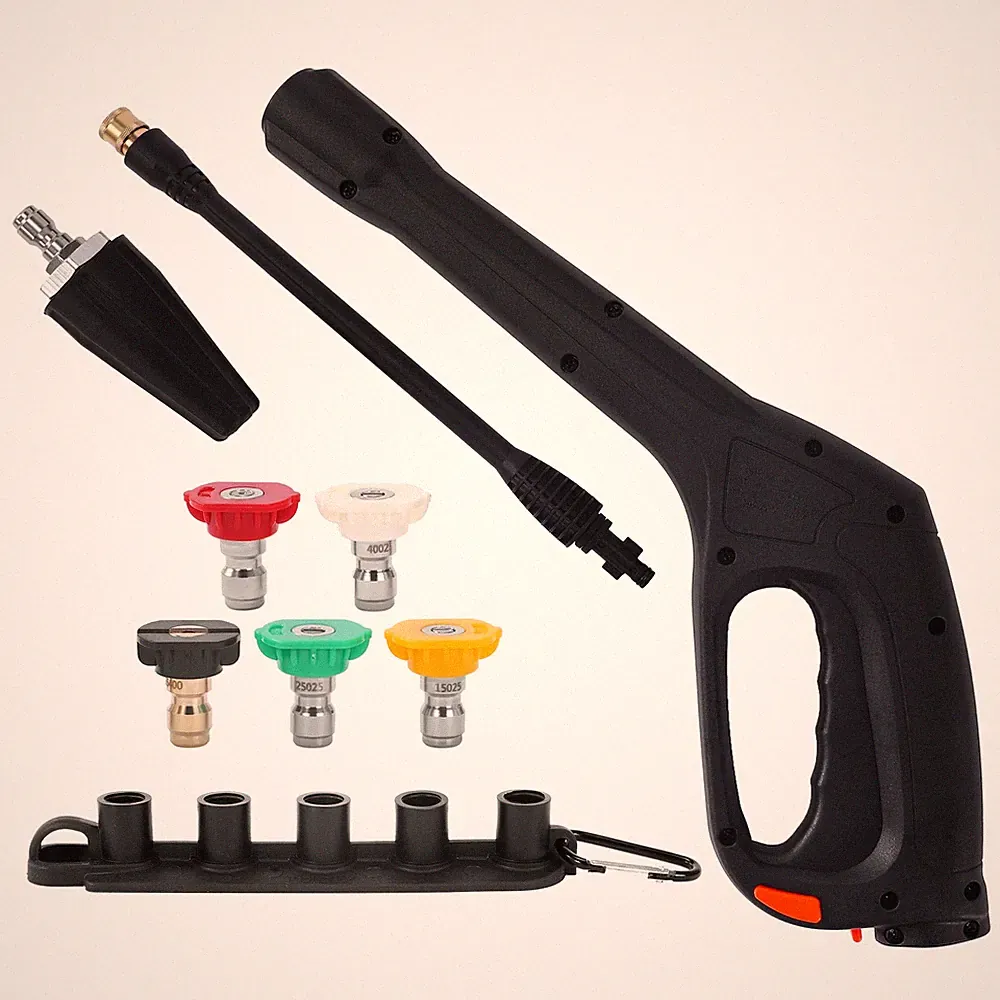 Pressure Washer Gun with Replacement Wand, Turbo Nozzle & 5 Spray Nozzle Tips...