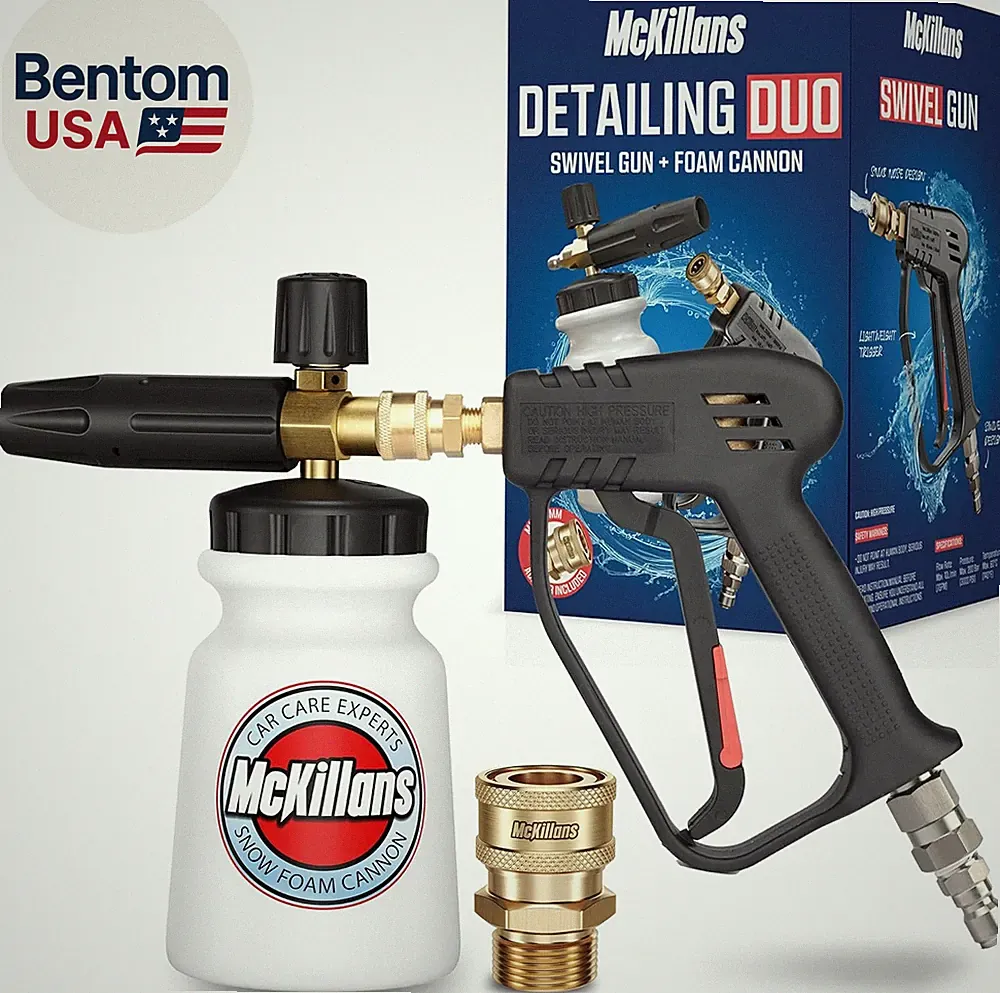 Pressure Washer Gun with Swivel & Foam Cannon Wide Mouth & M22-14Mm Adapter - Ad