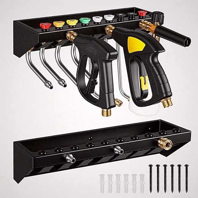 Pressure Washer Holder with 1/4 Inch Quick Connector, Wall Mount Organizer fo...