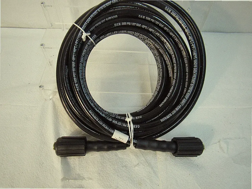 Pressure Washer Hose 1/4" x 25' 7115279 Coil 3300 PSI 227 Bar Black Set