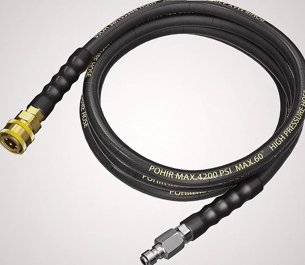 Pressure Washer Hose 10 FT Whip with 3/8 Quick 4200PSI Black