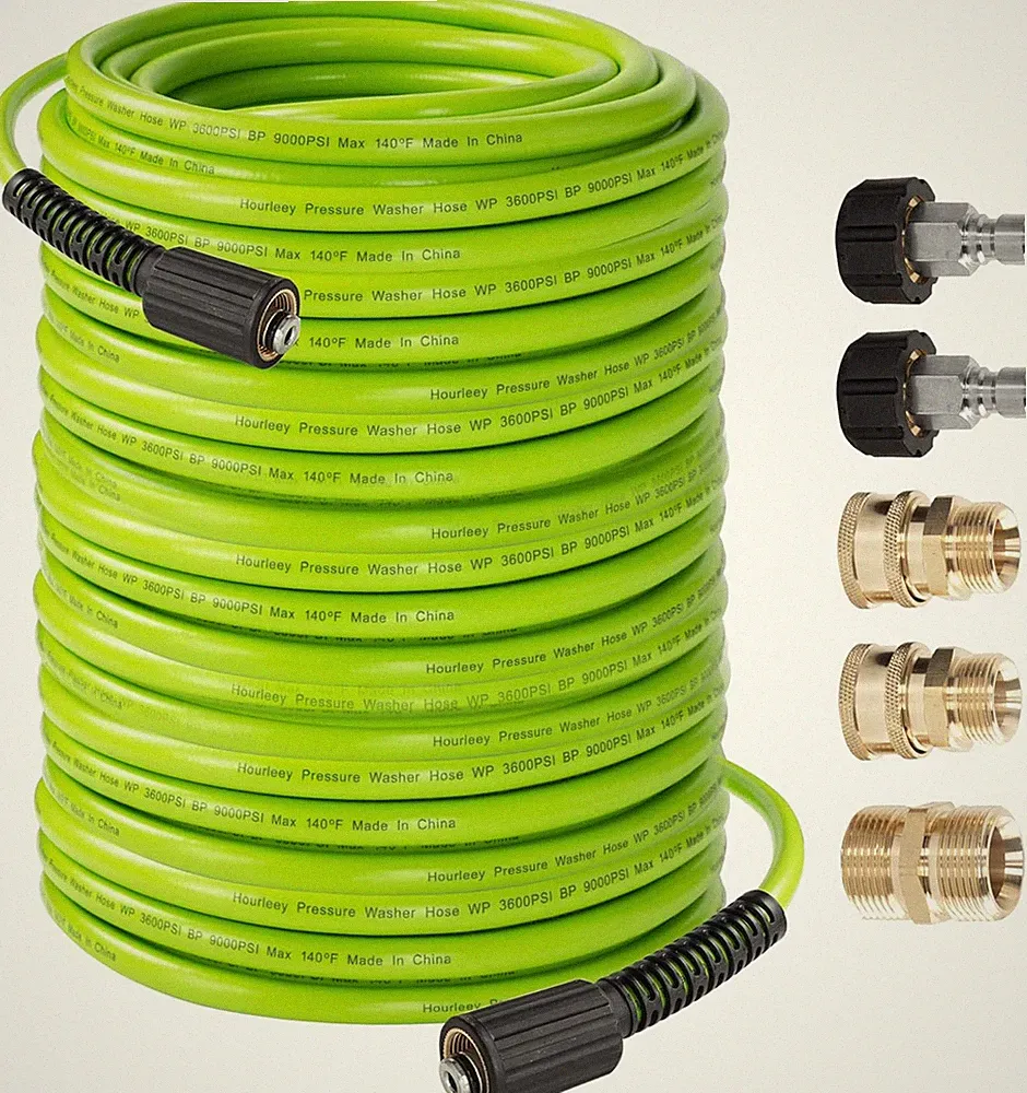 Pressure Washer Hose 100 FT, 3600 PSI Flexible Kink Resistant Power Washer Hose