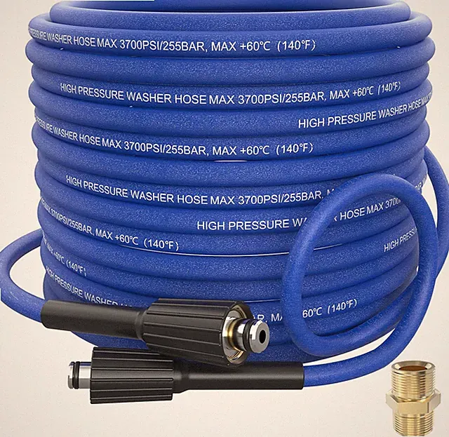 Pressure Washer Hose 100Ft 1/4" 3700 PSI for Home Use M22 Fittings