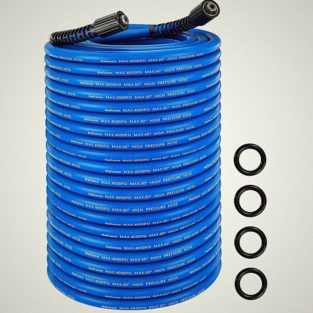 Pressure Washer Hose 100FT 1/4" | 4000 PSI Kink Resistant Power Washing Exten...