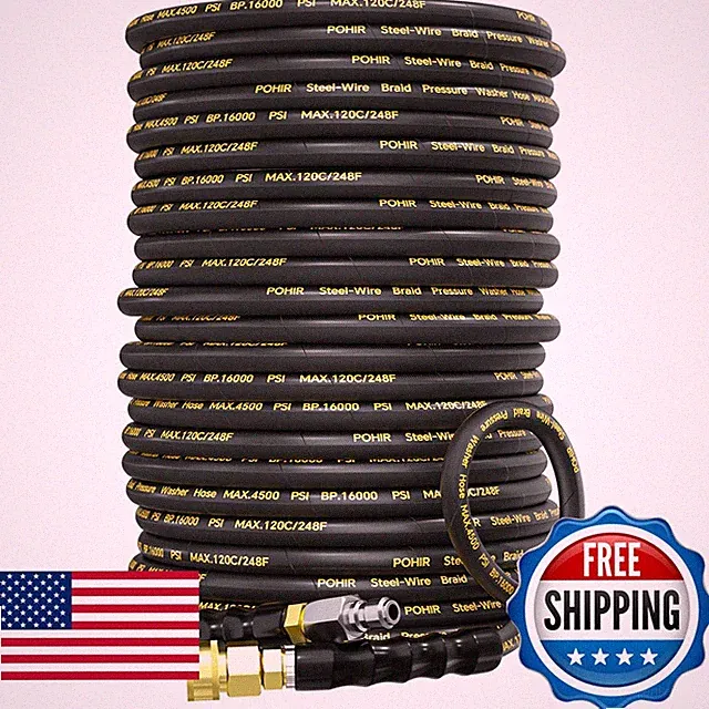 Pressure Washer Hose 100ft 3/8'' Swivel Quick Connector 4500PSI
