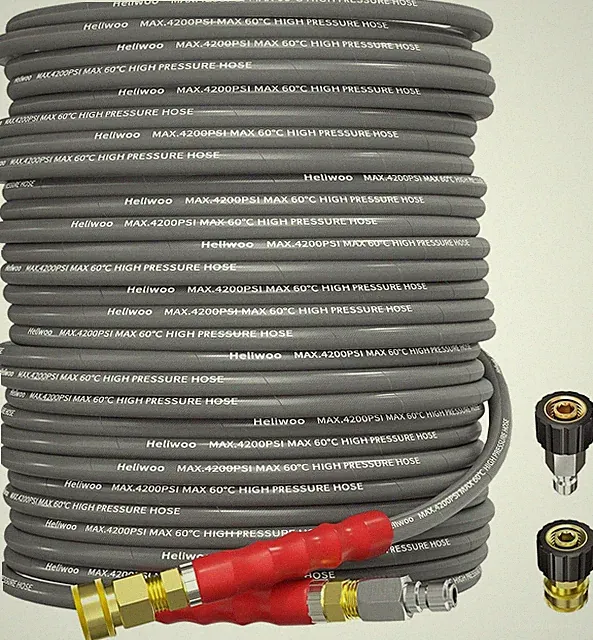 Pressure Washer Hose 100Ft 4200PSI 1/4'' ID with 3/8'' Quick Connect, Commercial