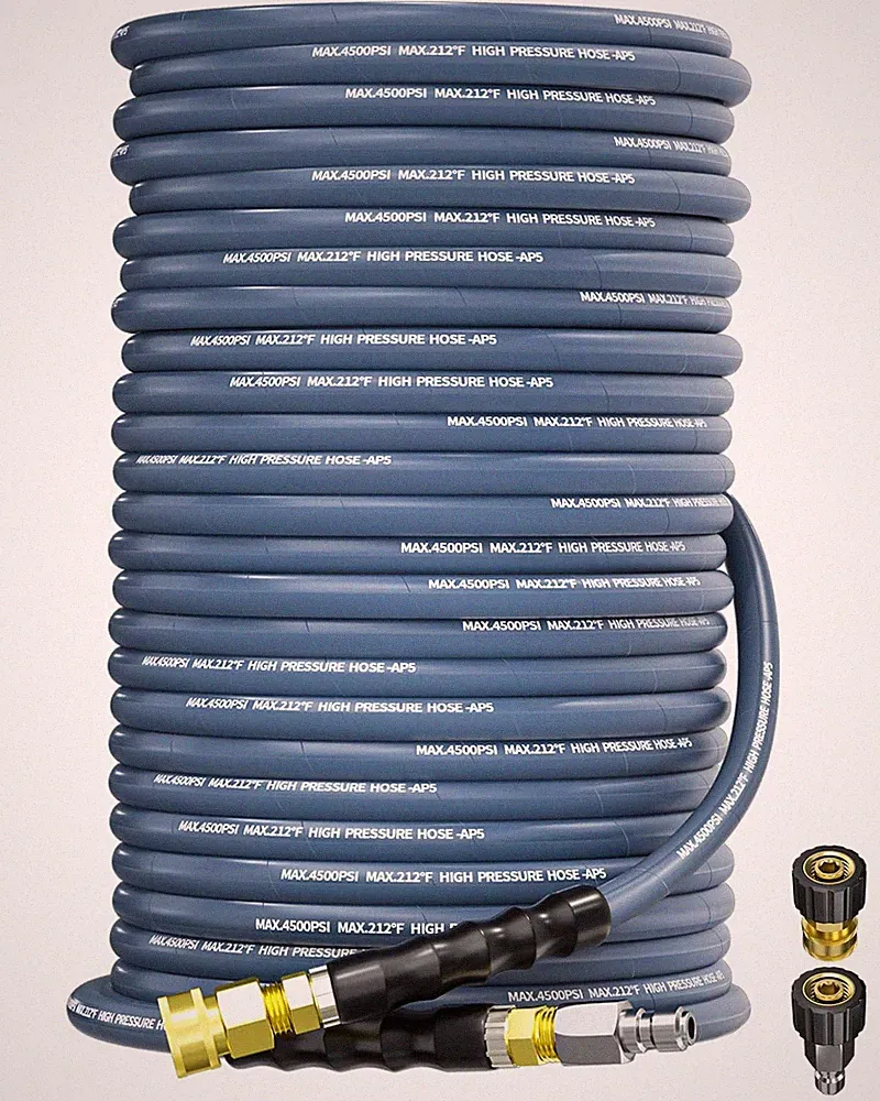 Pressure Washer Hose 150FT 3/8" for Cold and Hot Water 212°F, with Swivel Qui...