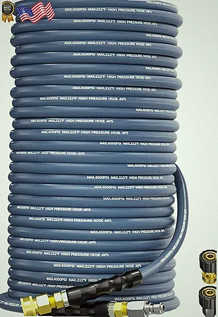 Pressure Washer Hose 200FT 3/8" for Cold and Hot Water 212°F with Swivel Q