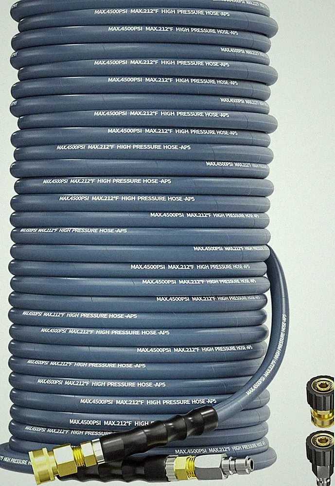 Pressure Washer Hose 200FT 3/8" for Cold and Hot Water 212°F, with Swivel Quick